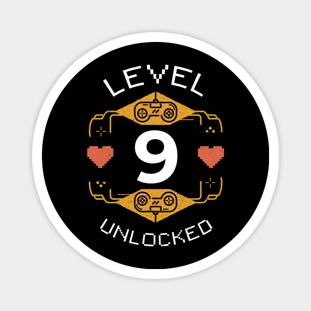 Retro Gaming Level 9 Unlocked Magnet by SLAG_Creative